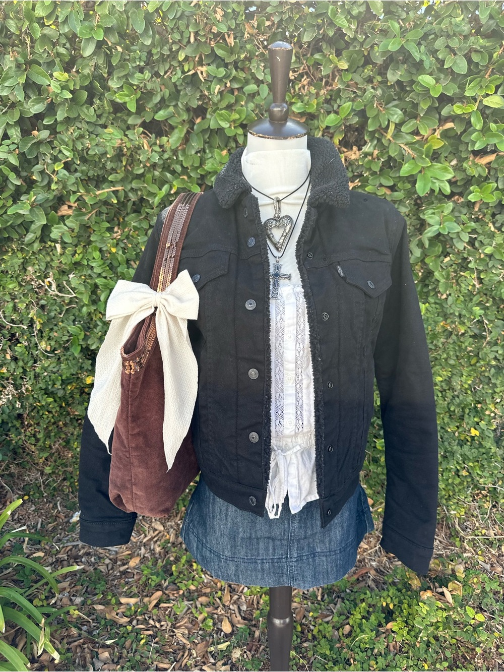 ✨Levi’s Black Women's Sherpa-Collar Jacket